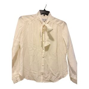 Amour Vert Cream Blouse with Bow Tie